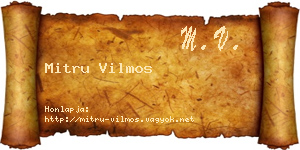 Mitru Vilmos névjegykártya